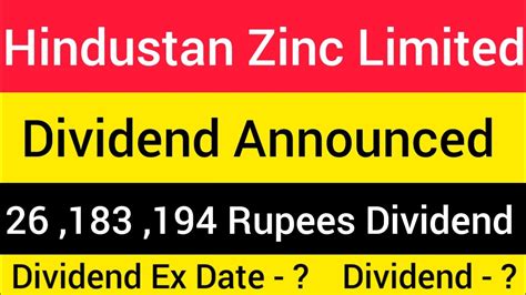 Latest Dividend Declared L Hindustan Zinc L Sbi Card Dividend