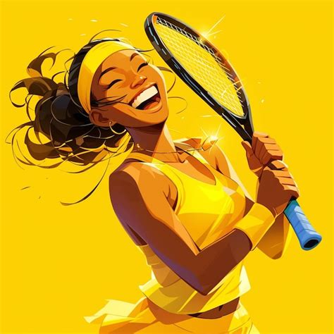 Una mujer swazi está jugando al tenis Vector Premium