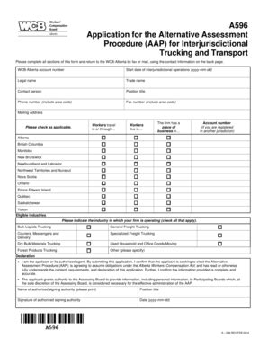 Fillable Online Wcb Ab Alternative Assessment Procedure For