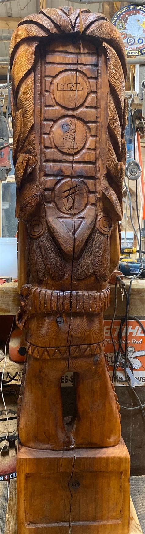 Cigar Store Indian Chainsaw Carving Sean Hanifee Etsy