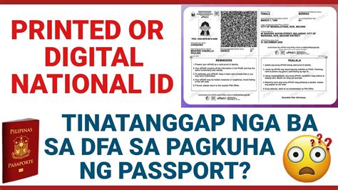 PRINTED OR PAPER NATIONAL ID TINATANGGAP NGA BA SA DFA SA PAGKUHA NG