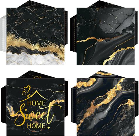 Amazon Fulmoon Pieces Marble Paper Napkins Decorative Black