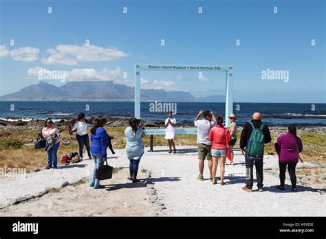 Tourists On Robben Island Cape Town South Africa Stock Photo Alamy