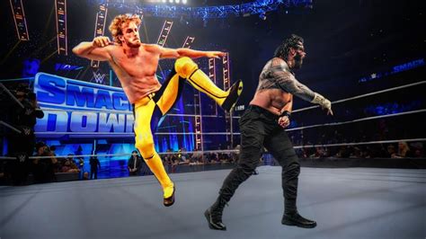 Logan Paul Roman Reigns Fight Wwe Smackdown Highlights Youtube