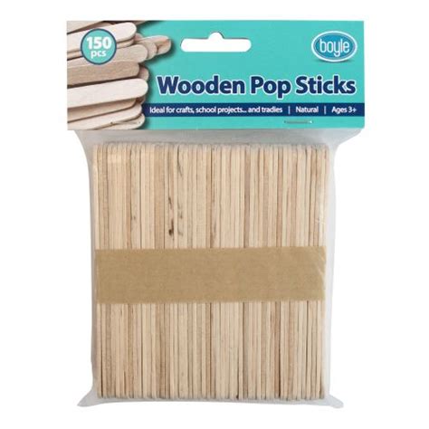 Boyle Craft Wooden Pop Stick Pack 150pcs Natural