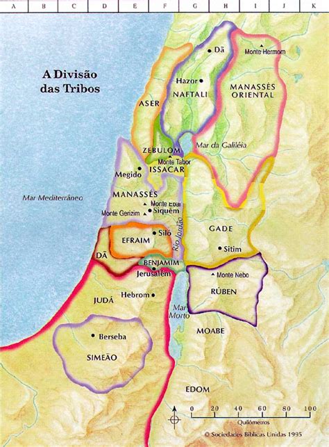 A Conquista De Canaã E A Divisão Das Doze Tribos De Israel Mapas Bíblicos