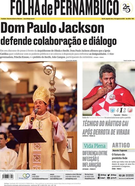 Capa Folha De Pernambuco Segunda De Junho De