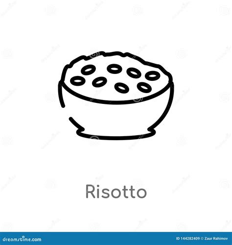 Outline Risotto Vector Icon Isolated Black Simple Line Element