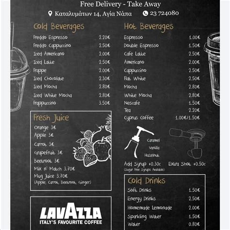 Menu at Coffee Mug - Cafe & Bar, Ayia Napa