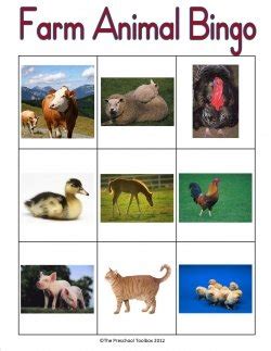 Farm Animal Bingo | The Preschool Toolbox Blog