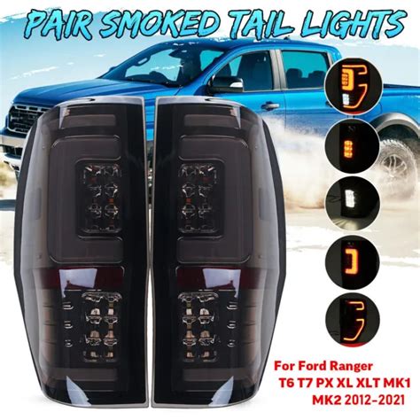 Lh Rh Smoked Led Rear Tail Light Lamp For Ford Ranger Mk Mk Px T T