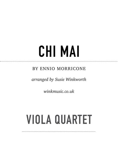 Chi Mai Arr Susie Winkworth Winkmusic Co Uk By Ennio Morricone Sheet