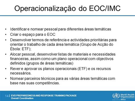 Evd Preparedness And Response Training Package Overall Coordination