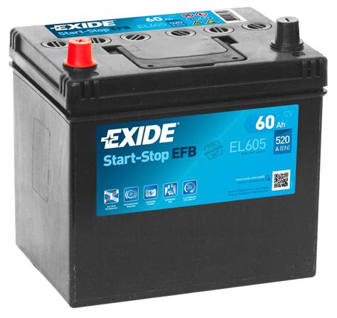 Exide El R Efb Stop Start Car Battery V Ah Cca Lead