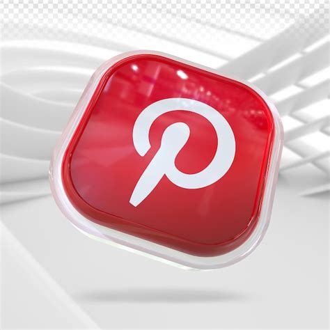 Ícone Do Pinterest Mídia Social 3d Psd Premium