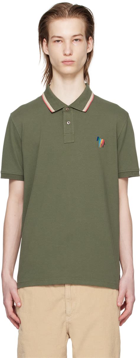 Green Broad Stripe Zebra Polo By PS By Paul Smith On Sale