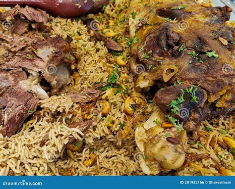 Arabic Ouzi Lamb Rice A Kind Of Traditional Arabian Rice Served With