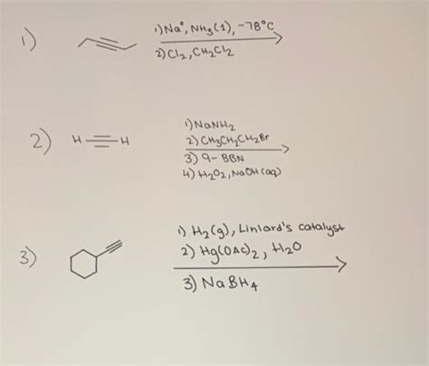 Solved 1 Na∘ Nh3 1 −78∘c 2 Cl2 Ch2cl2