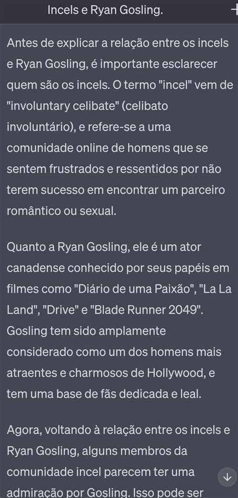 Antes De Explicar A Rela O Entre Os Incels E Ryan Gosling