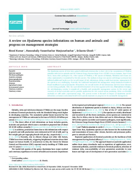 review  hyalomma species infestations  human  animals