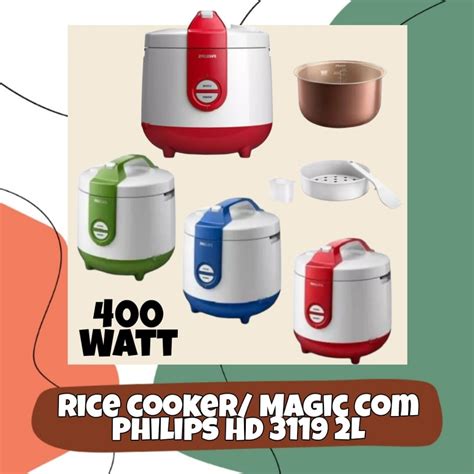 Jual Rice Cooker Philips Hd3119 Original Penanak Nasi Magic Com 2 Liter Shopee Indonesia