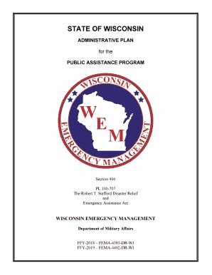 Fillable Online Dma Wi Appendix F State Administration Plan For The