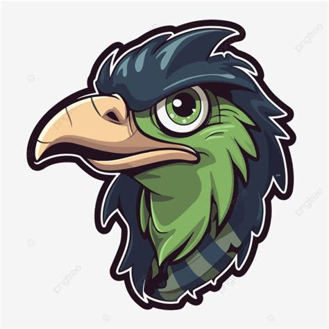 Head Of A Bird Mascot Clipart Vector Sticker Design With Cartoon