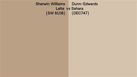 Sherwin Williams Latte SW 6108 Vs Dunn Edwards Sahara DEC747 Side