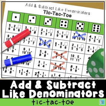 Subtract Fraction Tic Tac Toe Teaching Resources Tpt