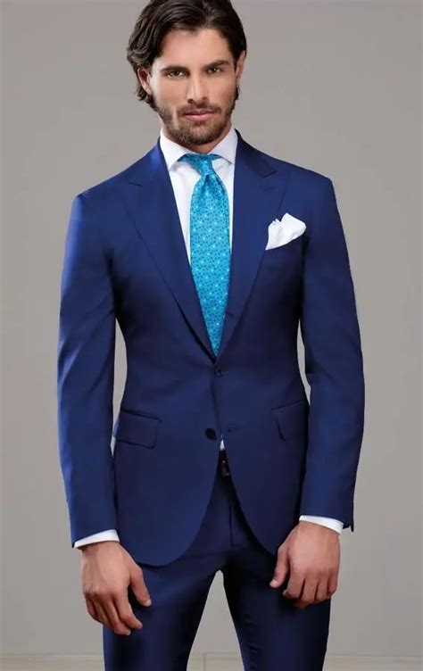 Latest Coat Pant Designs Formal Skinny Navy Blue Suit Men Wedding Groom ...