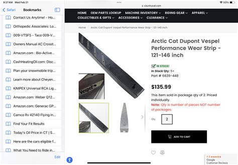 AC DuPont Vespel Wear Strips 175 Shipped NOW SOLD Hardcore Sledder