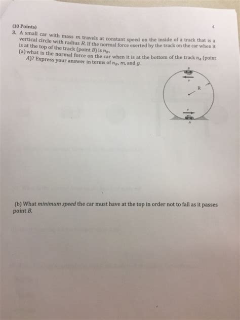 Solved 10 Points 3 A Small Car With Mass M Travels At