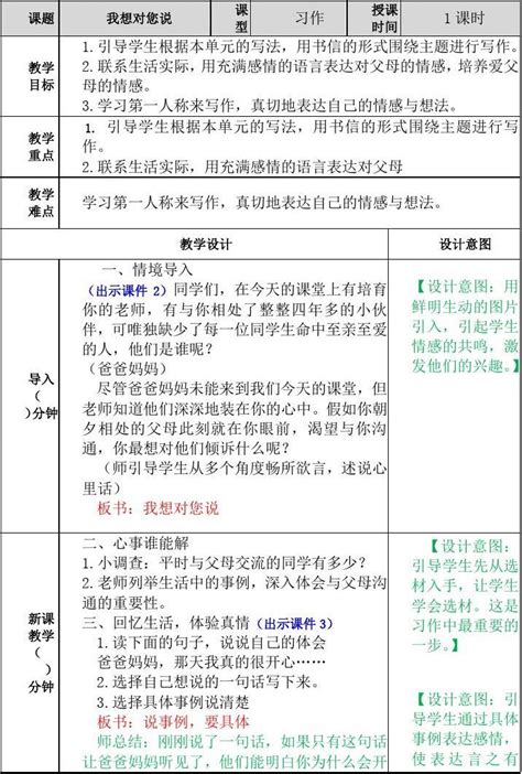 部编人教版五年级上册语文习作六：我想对您说教案新审定word文档免费下载亿佰文档网