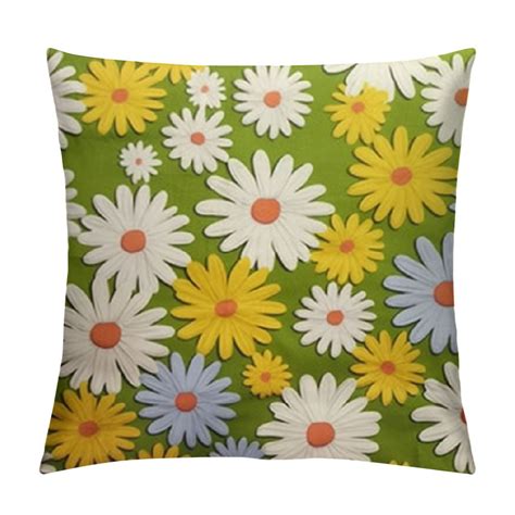 Creowell Hello Spring Daisy Bloom With Grace Throw Pillow Covers Home