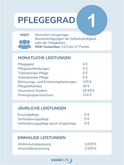 Pflegegrad 1 Voraussetzungen Und Leistungen