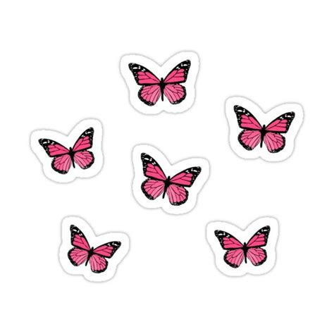 Pink Butterflies Sticker For Sale By Nikkifrieder Pink Butterfly