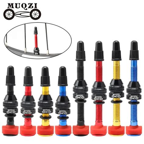 MUQZI 2PCS Bike Presta Tubeless Air Valve 40mm 60mm Tubeless Wheel Tyre