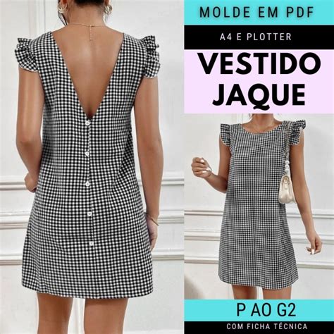 Molde Vestido Jaque Casini Moldes Hotmart