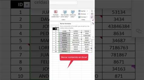 Como Borrar Contenido O Formato En Las Celdas En Excel Youtube