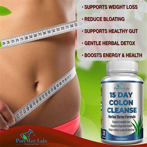 15 Day Colon Cleanse Herbal Detox Formula 30 Capsules Puremax Labs