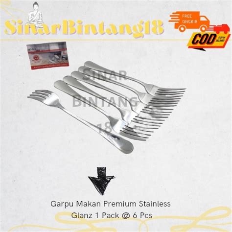 Jual Garpu Makan Premium Stainless Glanz 1 Pack 6 Pcs Shopee Indonesia