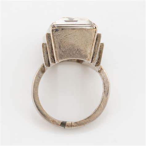 Wiwen Nilsson Ring Sterlingsilver Med Fasettslipad Bergkristall Lund