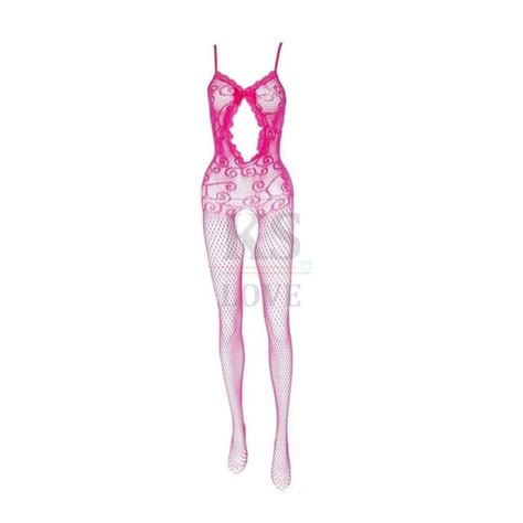 Jual Lingerie Sexy Stocking Badan Full Bodysuit Bodystocking Hot Pink