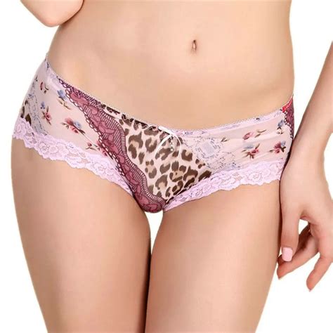 Women Panties Leopard Mesh Women Sexy Panties Briefs Low Rise Women Underwear Bridal Panties