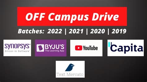 OFF CAMPUS DRIVE Jobs And Internships Batches 2022 2021 2020