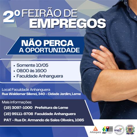 Prefeitura Realizar Feir O De Empregos Prefeitura Municipal De Leme