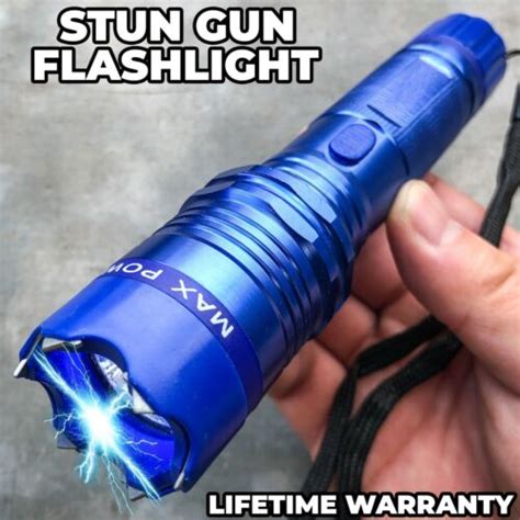 Tactical Military 599MV Stun Gun Rechargeable LED Flashlight Self