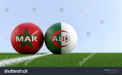 Morocco Vs Algeria Soccer Match Soccer Stock Illustration