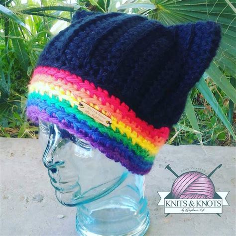 Lgbtq Pussy Hat Pink Pussy Hat Winter Hat Pride Cat Hat Etsy