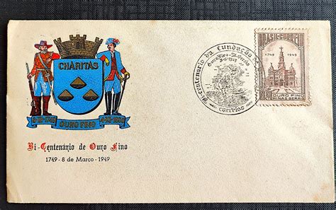 Envelope FDC 000 1949 Centenario De Ouro Fino CBC MG